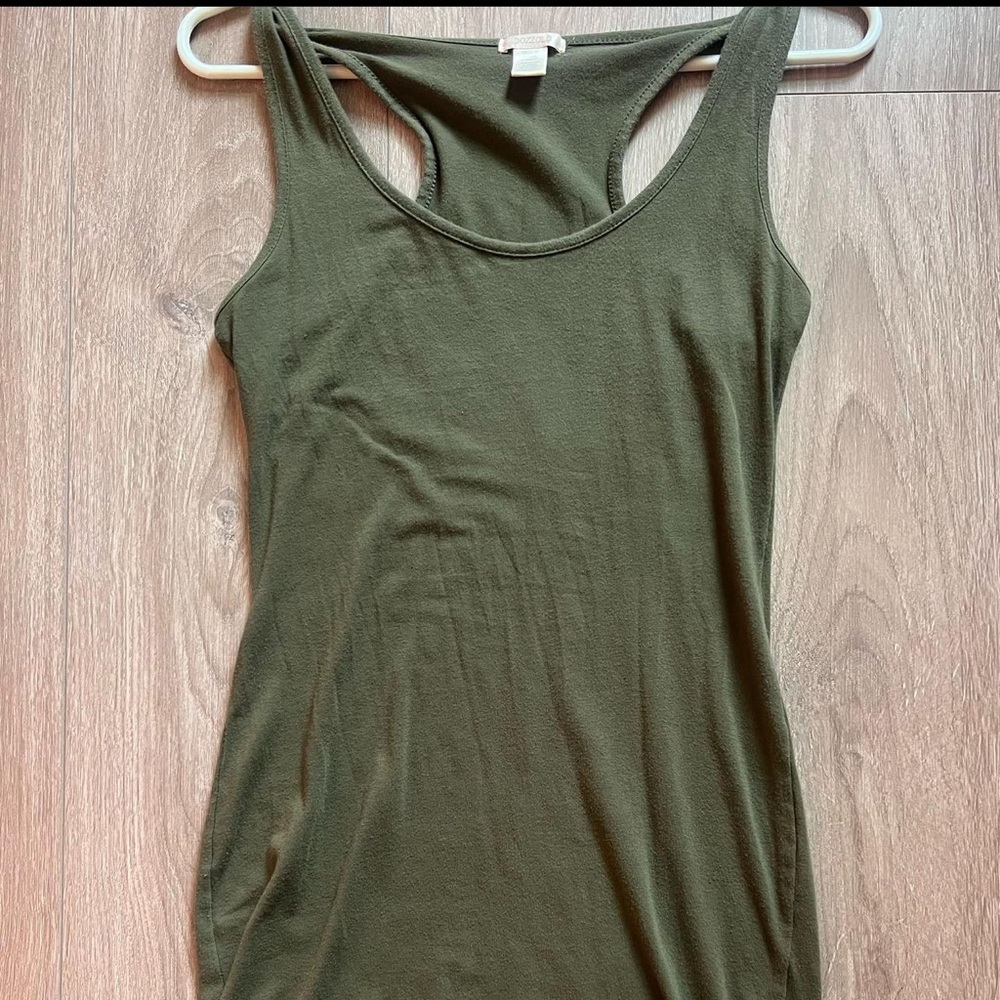ARMY GREEN MEDIUM LENGTH DRESS